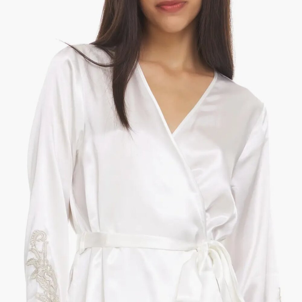 Bridal by Flora Nikrooz Satin Stella Robe 3X NWT - Picture 2 of 11